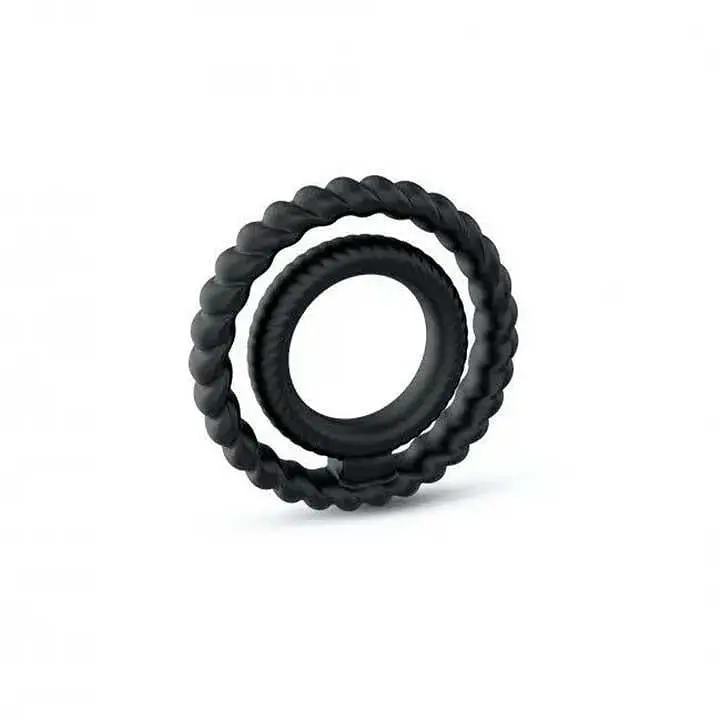 Ерекційне кільце подвійне силіконове Dorcel Dual Ring для затримки Чорний - фото 8