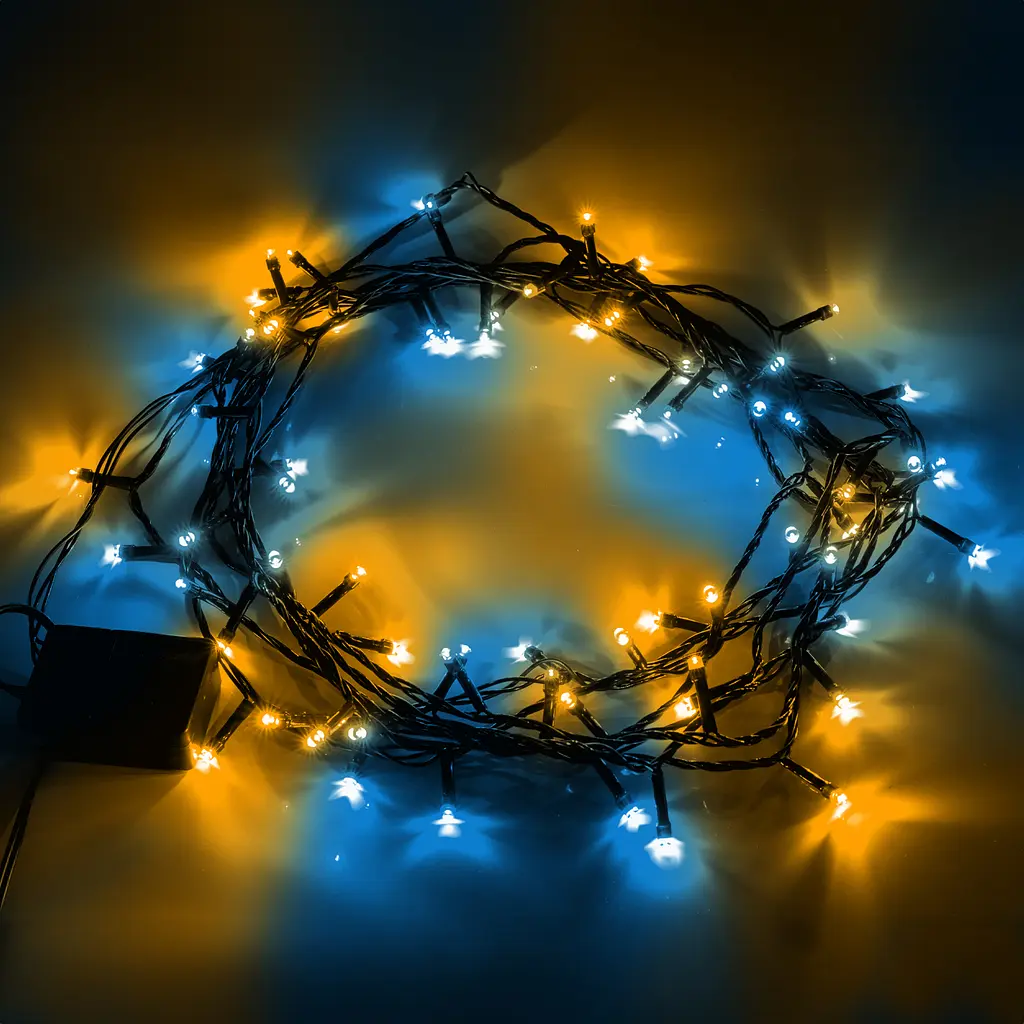 Електрогірлянда Yes! Fun нитка 70 LED 8 режимів миготіння 4.9 м жовто-синя (974845) - фото 4