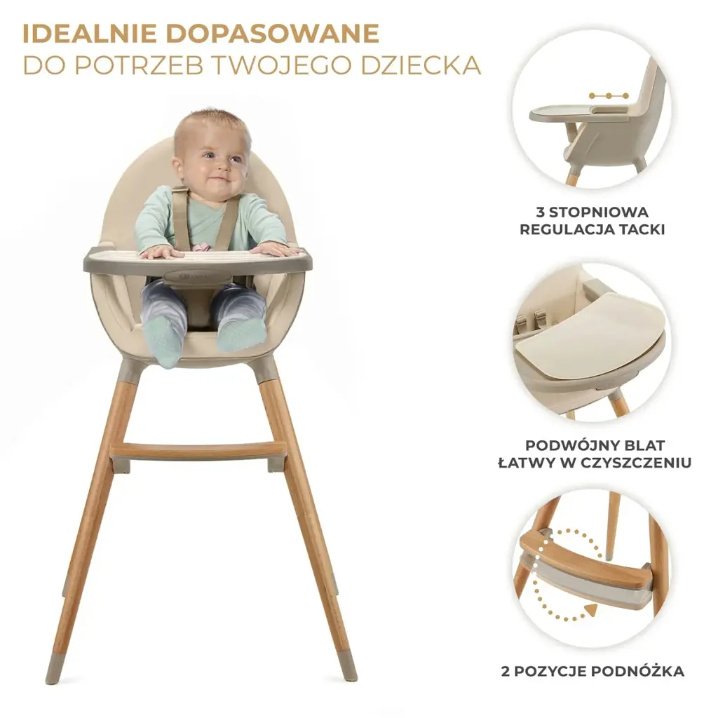 Стульчик для кормления KinderKraft Fini 2 Beige - фото 6