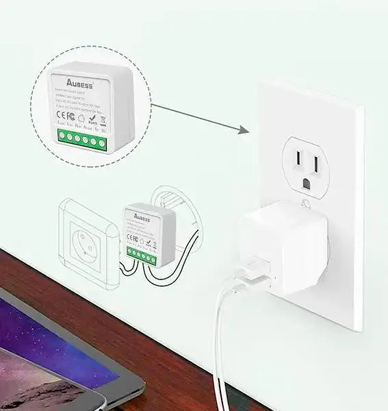 Wi-Fi реле Aubess Mini Smart Switch Tuya Smart Life 16А, смарт вимикач, розумний перемикач - фото 3