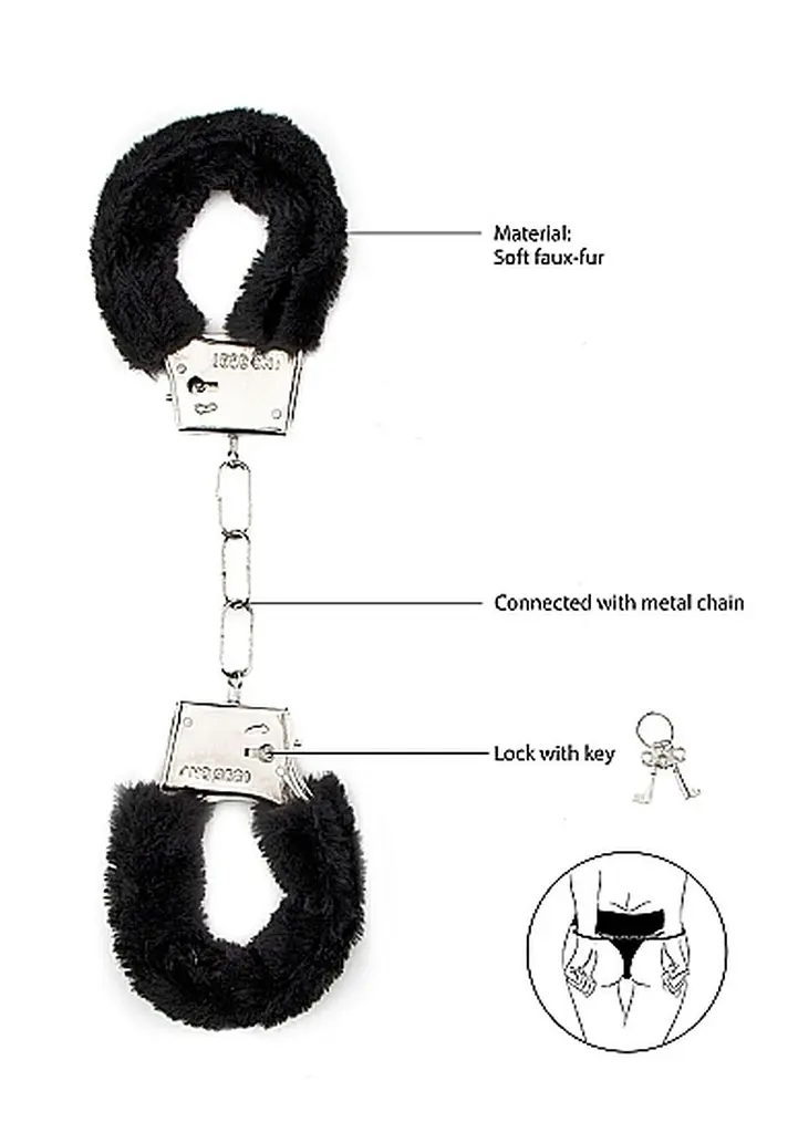 Наручники ShotsToys Handcuffs Furry (чорний) - фото 3