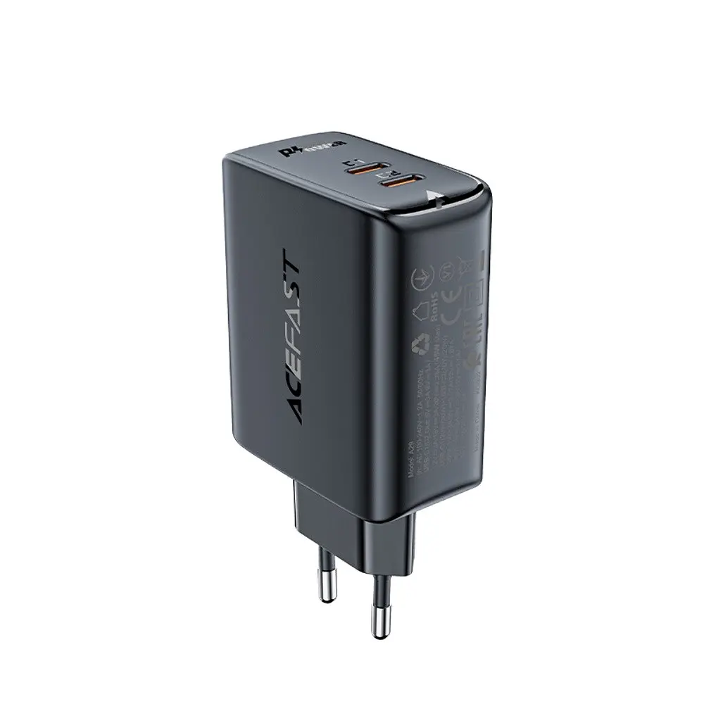 Сетевое зарядное устройство для Acefast A29 2 Type-C QC PD 50W черный - фото 3