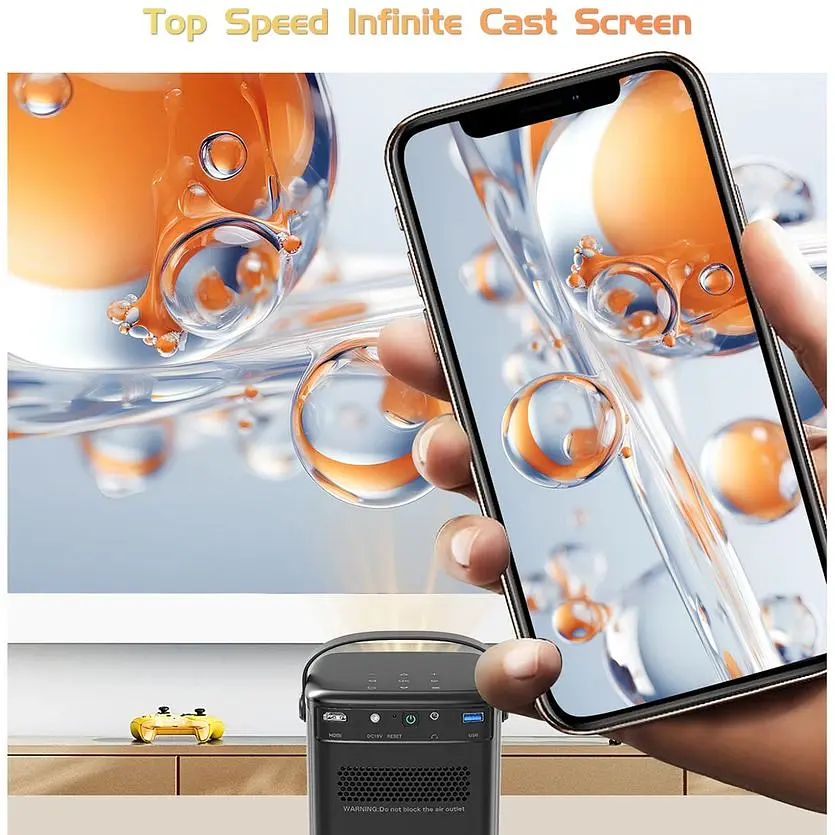 Портативный проектор Full HD TouYinger G5 с аккумулятором 15000 mAh XPRO (G5 (battery)_22399) - фото 11