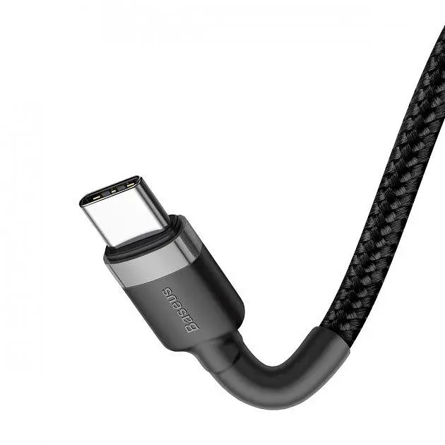 Кабель Baseus cafule Cable PD2.0 60W Type-c/Type-c (20v-3a) 2M сірий+чорний (CATKLF-HG1) - фото 5
