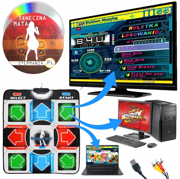 Танцювальний килимок USB для ПК комп'ютера PC Dance mat Dance Pad покращений з CD - фото 4