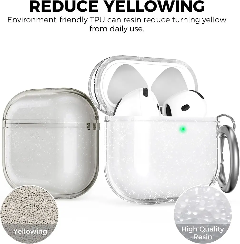 Чохол AhaStyle Silicone Case для Apple AirPods 4 Transparent Glitter (CP-WG164-CGR) [133822] - фото 4
