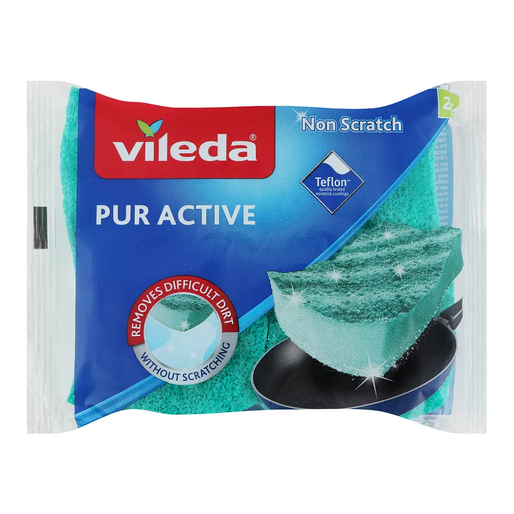 Губки для миття посуду Vileda Pur Active 2 шт (4023103083943) - фото 2