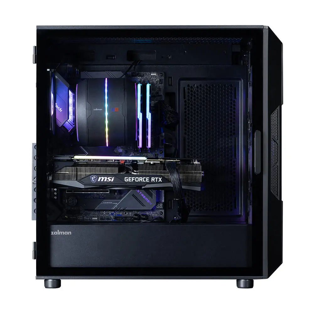 Zalman Корпус I3 Neo ARGB V2 без БР, 2xUSB3.0, 1x Type C, 4x120мм ARGB, VGA 355мм, LCS ready, TG Side Panel, ATX, чорний - фото 9
