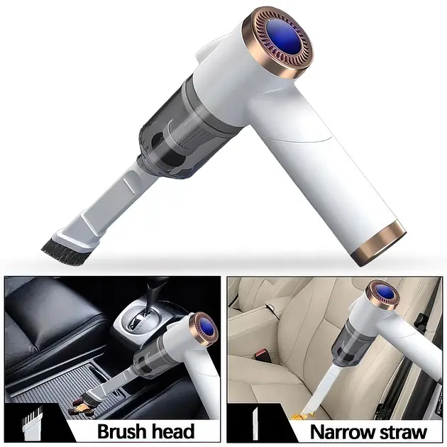 Пилосос автомобільний Q8 портативний потужний акумуляторний White (16405) - фото 4