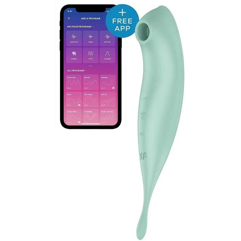 Вакуумный вибратор Satisfyer Twirling Pro+ вакуумный вибратор Мятний - фото 2