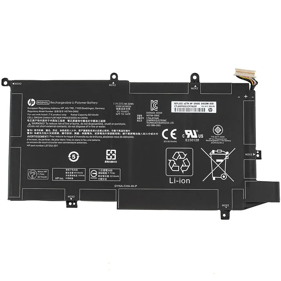 Батарея Hewlett Packard для ноутбука HP WS04XL (Spectre x360 Convertible14-EA) 7.7V 8210mAh Черный - фото 3