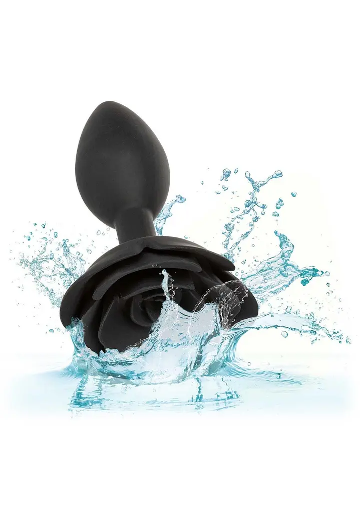 Анальна пробка Calexotics Rose Anal Plug Large, 10.2 см (чорний) - фото 7