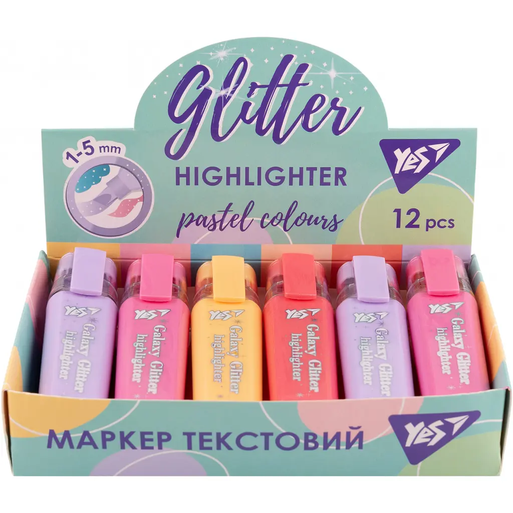 Маркер текстовий Yes Galaxy Glitter (390791) - фото 5