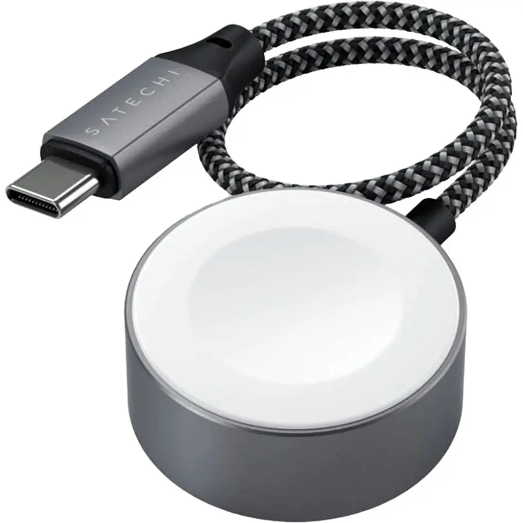Бездротовий зарядний пристрій Satechi Charging Cable for Apple Watch USB-C Magnetic Space Gray (ST-TCAW7CM) - фото 3