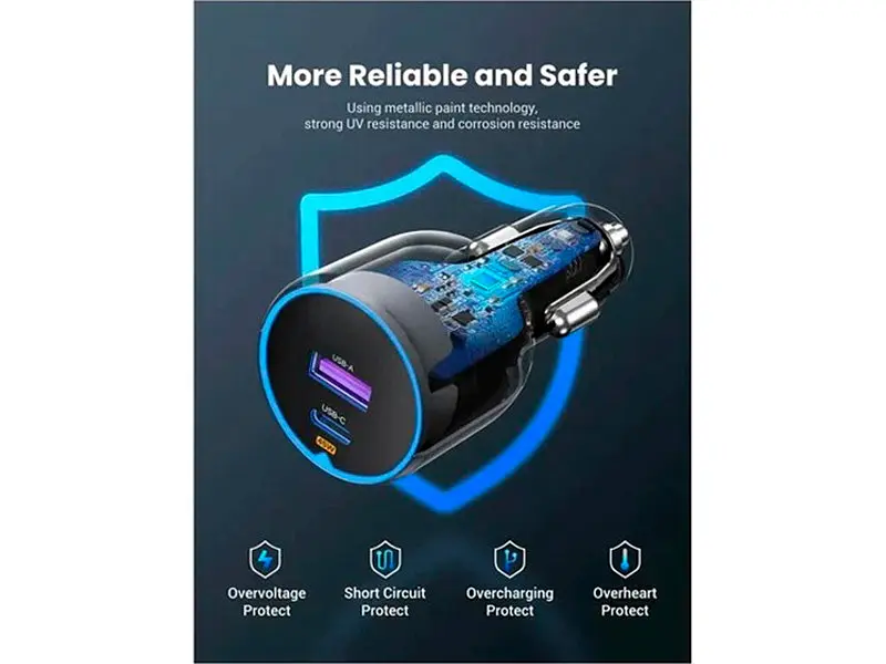 Автомобільний зарядний пристрій UGREEN EC701 63 W Gray (35023) - фото 6