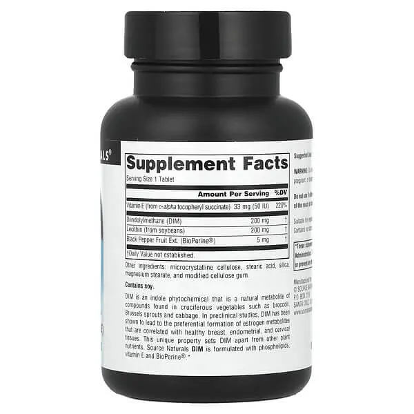 ДІМ (DIM) DIM 200 mg 30 таблеток Source Naturals vit0006062 - фото 2