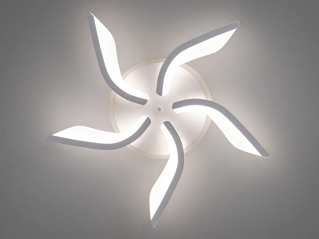 Стельовий світильник LED Diasha S2480/5WH, 50W, 4100K, білий акрил, сучасний стиль, з пультом, підсвітка - фото 4