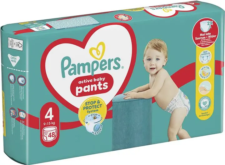 Підгузки-трусики Pampers Active Baby Pants Розмір 4 (9-15 кг) 2 уп. х 48 шт. - фото 3