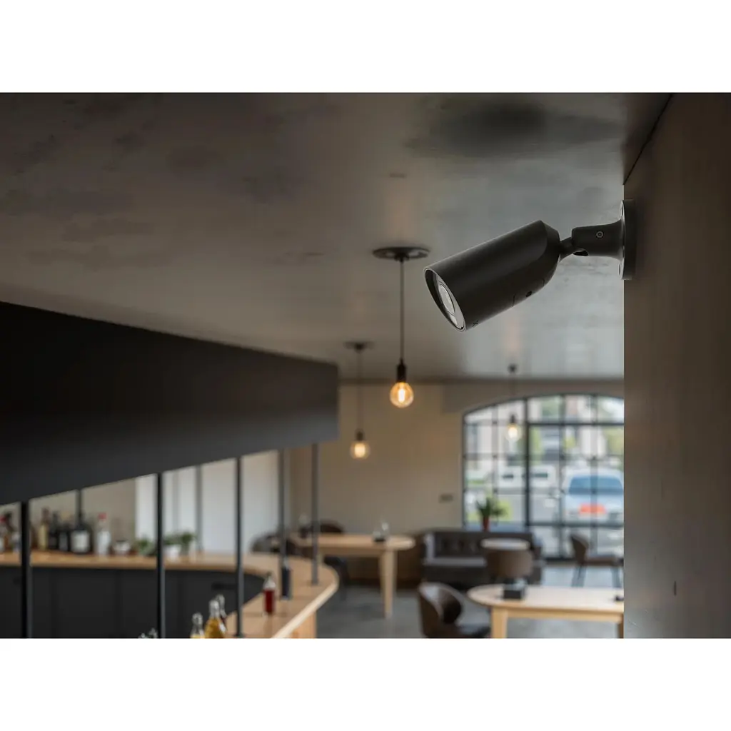 IP-камера Ajax дротова BulletCam HL Black, 8мп, 2.8мм, гібридне підсвічування IR 35м, білий Led 50м, Poe, True WDR, IP 65, аудіо, кут огляду 100° до 110°, вулична, чорна - фото 2