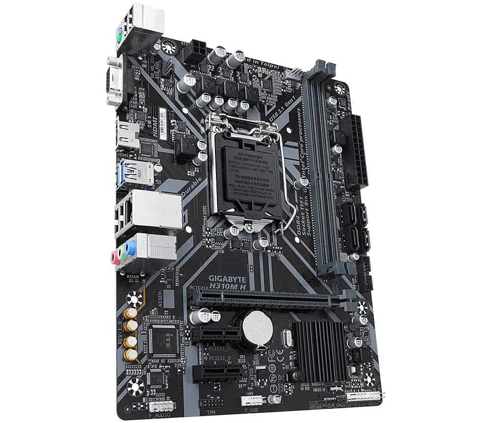 Материнская плата Gigabyte H310M H (H310M H) (Socket 1151 v2, Intel H310, Micro-ATX) Б/у - фото 2
