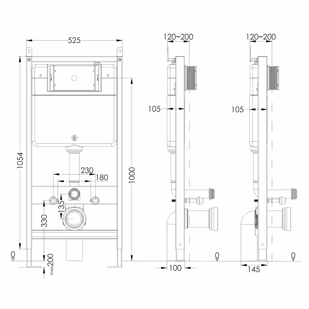 Інсталяція для унітазу Volle Master Evo Sensor 4в1 (інсталяція, кріплення, прокладка, клавіша Largo Evo Sensor) blanco 2220.010305, Білий - фото 2