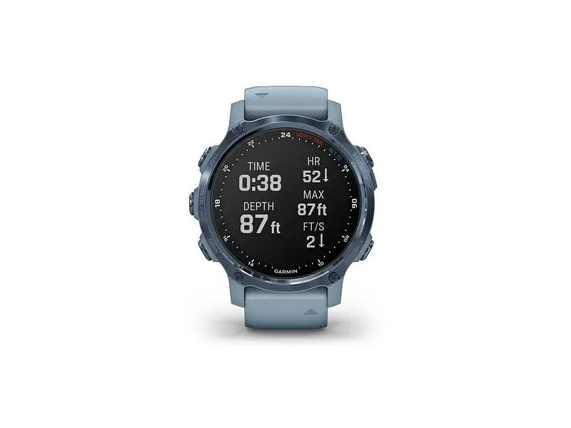 Смарт-годинник Garmin Descent Mk2S Mineral Blue with Sea Foam Silicone Band (010-02403-07) - фото 5