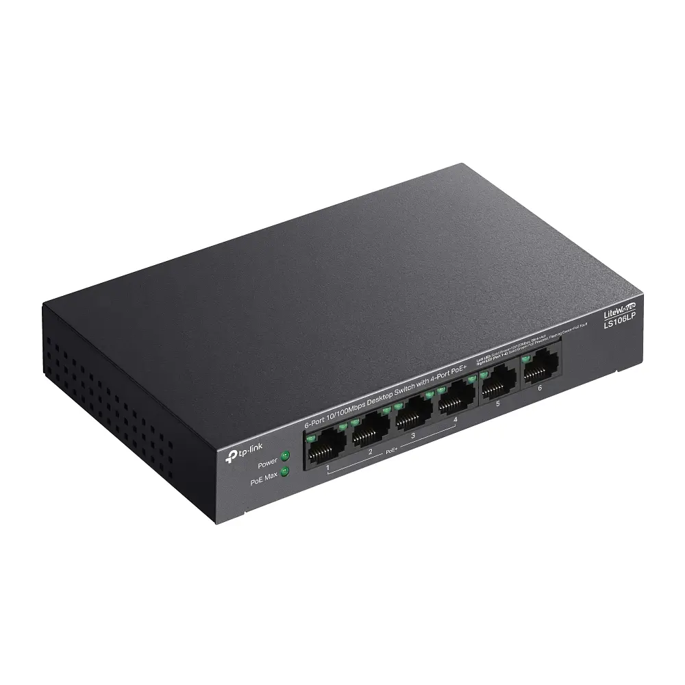 Коммутатор LS106LP 6xFE (4xPoE), 41 Вт TP-Link teh0018246 - фото 5