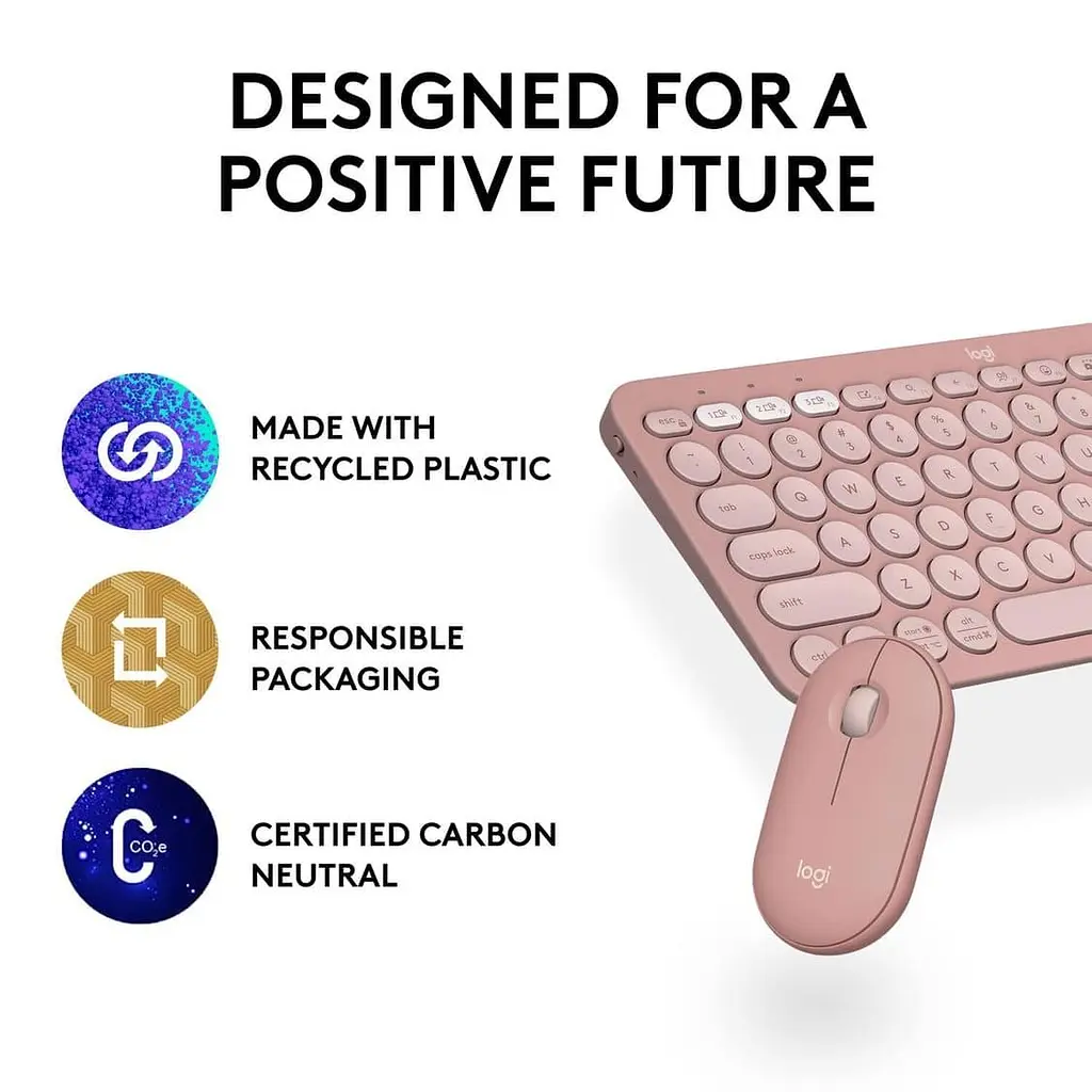 Комплект (Клавіатура та Миша) Logitech Pebble 2 Combo Tonal UA (920-012241) Rose - фото 10