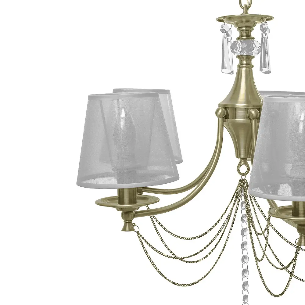 Люстра подвесная Brille прованс с абажуром E14 40W BZ (BKL-669S/5) - фото 3