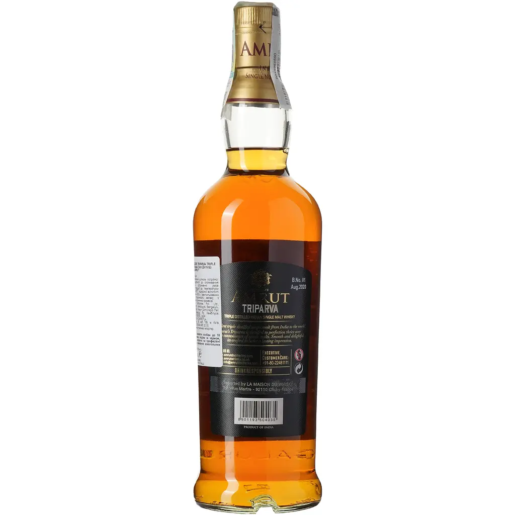 Віскі Amrut Triparva Triple Distilled Indian Single Malt Whiskey, 50%, 0,7 л - фото 5
