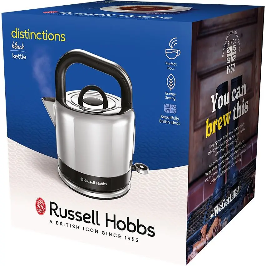 Електрочайник Russell Hobbs Distinctions Ocean 1.5 л сріблясто-чорний (26420-70) - фото 4