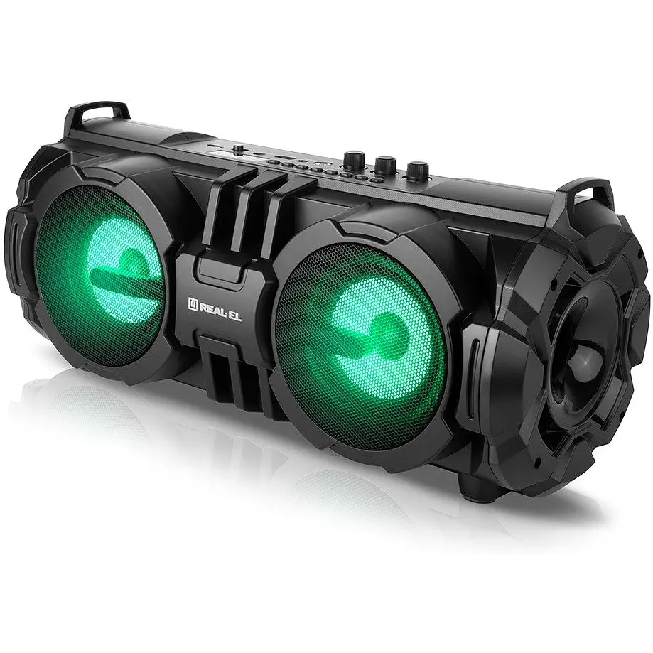 Портативна колонка бумбокс REAL-EL X737 Black - фото 3
