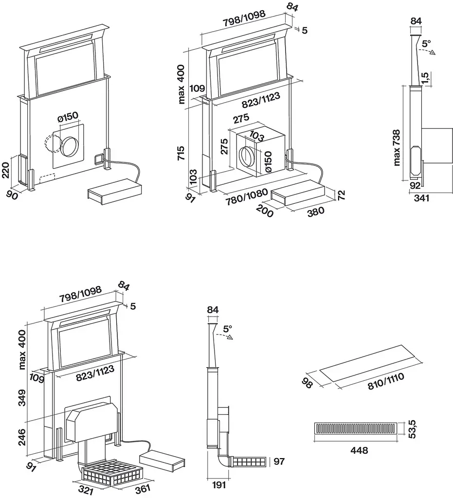 Витяжка Falmec Downdraft 90 White glass - фото 3