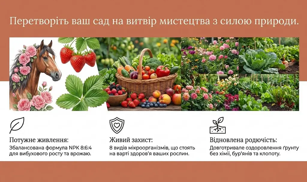 Кінський гній гранульований Горбоконик 2 л - фото 4