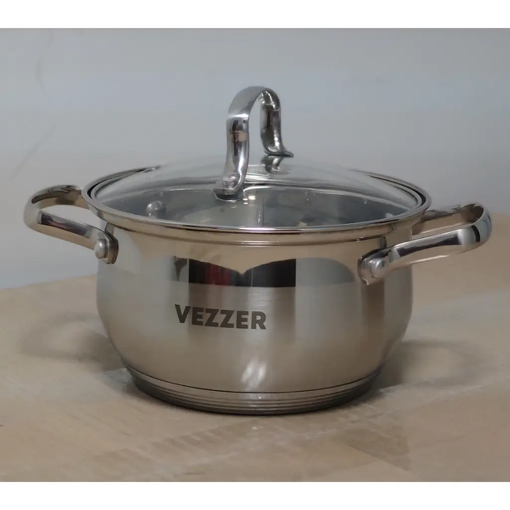 Каструля Vezzer зі скляною кришкою 16 см 1.5 л (VZ12141R-16C)  - фото 3
