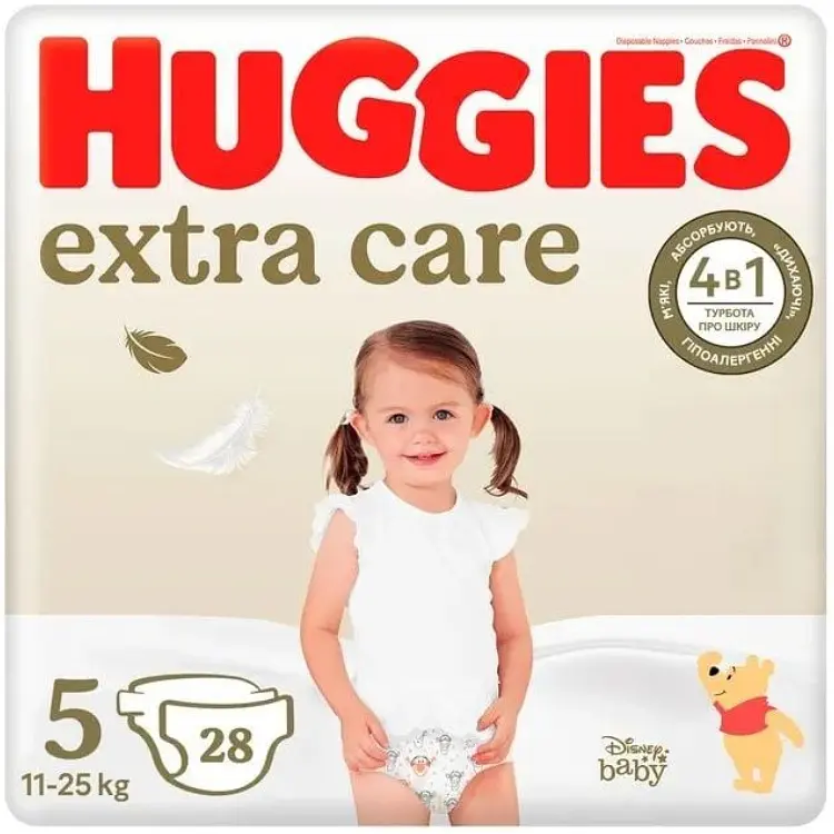 Підгузки Huggies Extra Care Jumbo 5 (11-25 кг) 28 шт.
