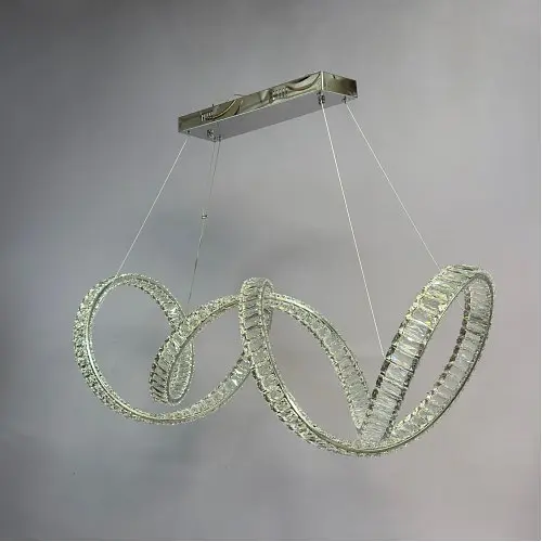 Люстра кришталева над столом Linisoln 7115/100 CH метал, кришталь, LED, 120Втx2, висота 45-120 см, ширина 97x36 см - фото 2
