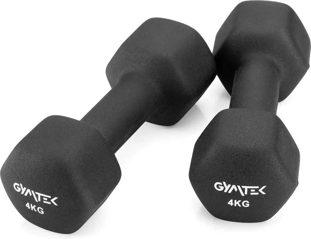 Гантели для фитнеса неопреновые Gymtek Hex 2х4кг черный - фото 8