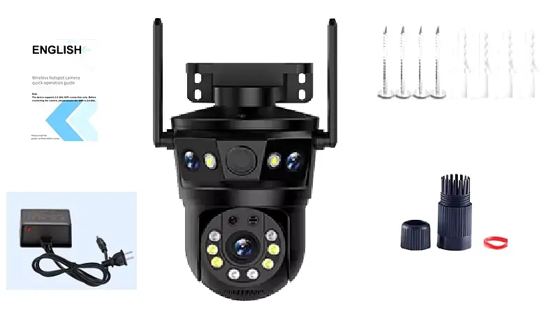 Вулична WiFi IPкамера  P6S  12Мп   3 об'єктиви Zoom 10-кратний  чорна - фото 2