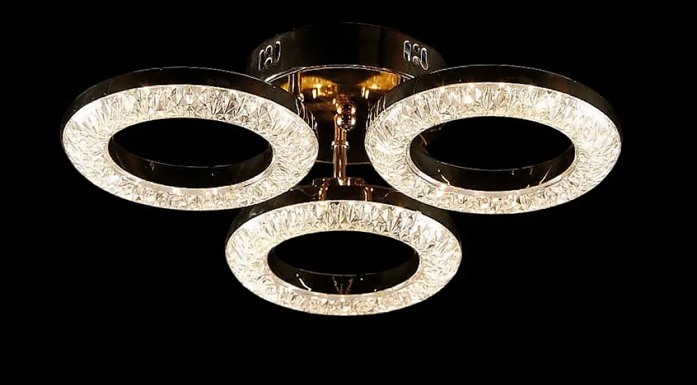 Люстра стельова LED Splendid Ray LT8003/3, 80W, золото, білий, сучасний стиль з пультом, димер - фото 3