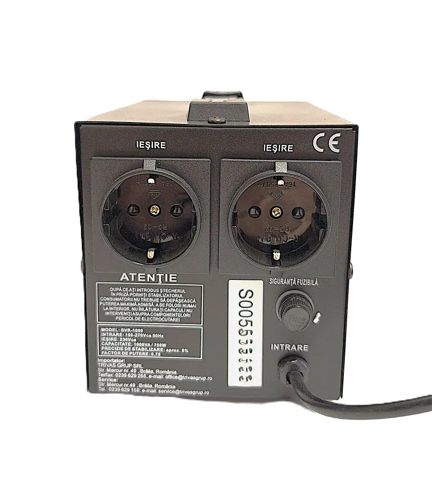 Стабілізатор напруги релейний Conter SVR-1000VA 750W 150–270V однофазний, підлоговий, LED дисплей, 2 євророзетки - фото 7