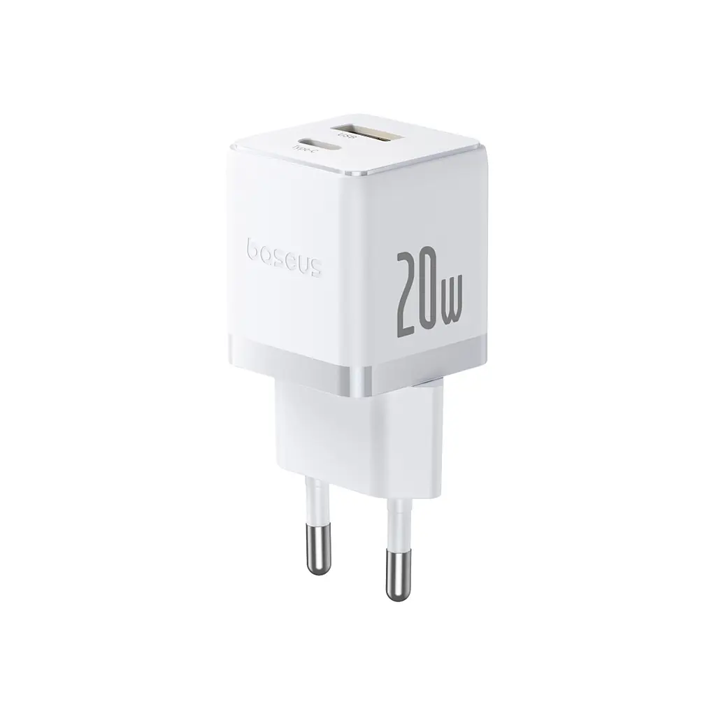 Зарядний пристрій Baseus Palm швидке заряджання USB-C + USB-A 20 Вт білий (P10111608213-00) - фото 3