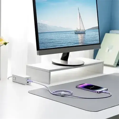 Кабель Baseus Pudding Series Fast Charging Cable USB to Lightning 2.4A 1.2m P10355700511-00 Purple - фото 6