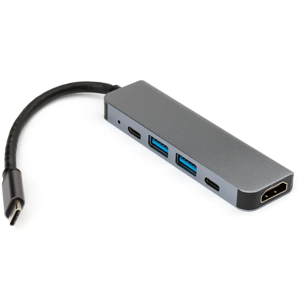 Концентратор Vinga Type-C to 4K HDMI+2*USB3.0+PD+USB-C 3.1 Gen1 aluminum (VCPHTC5AL) - фото 2