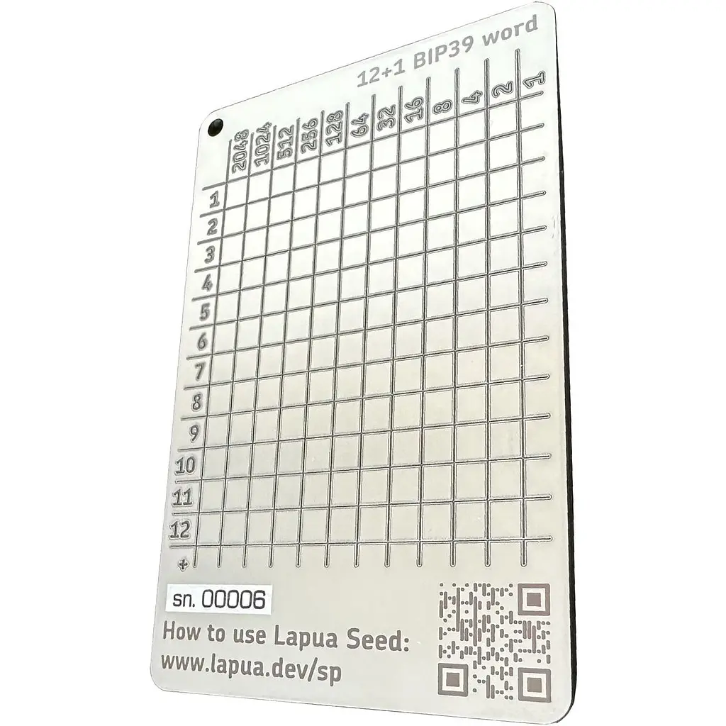 Мнемонічний планшет Lapua Seed phrase keeper for Tangem Wallet (LSPKTWW) - фото 2