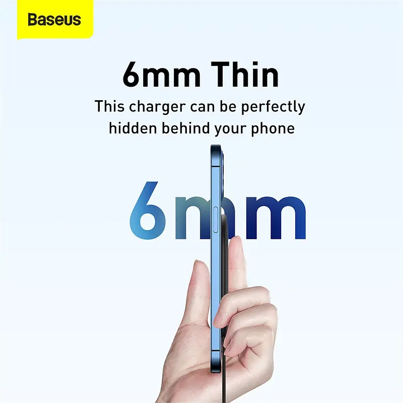 Зарядка беспроводная BASEUS Light Magnetic Wireless Charger набор для IPhone 12 15 W (WXQJ-02) белый - фото 4