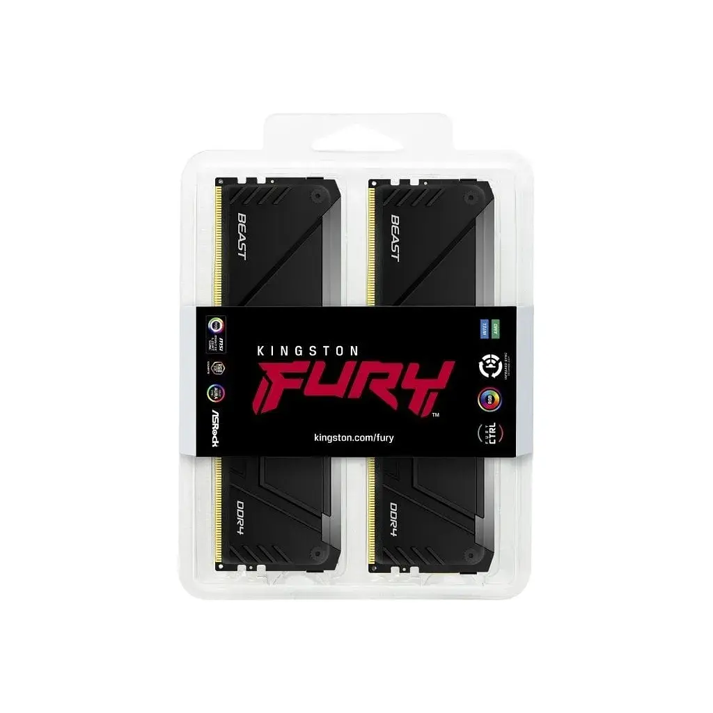 Модуль пам'яті для комп'ютера DDR4 32GB (2x16GB) 3200 MHz Beast RGB Kingston Fury (ex.HyperX) (KF432C16BB12AK2/32) - фото 3