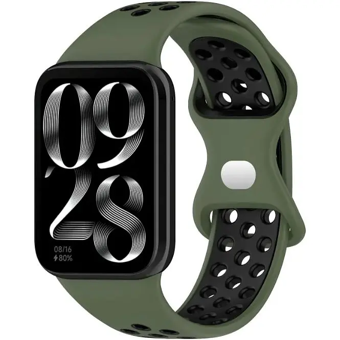 Ремешок DK CDK для Xiaomi Mi Smart Band 9 Pro Silicone Sport Band Nike (017600) (green / black) - фото 3