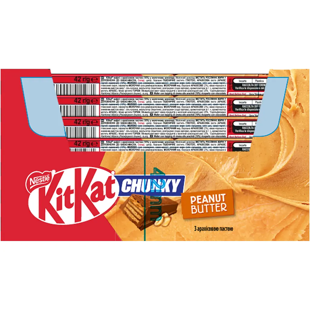 Батончик KitKat Chunky Peanut Butter Арахісова паста в молочному шоколаді 42 г - фото 3