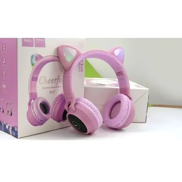 Наушники с ушками Hoco W27 Cheerful Cat Ear беспроводные подсветка 6931474718464 6931474718464 - фото 3